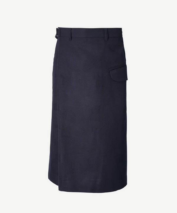 WRAP ASYMMETRY SHORTS RANDAM GLEN CHECK 詳細画像 NAVY 5