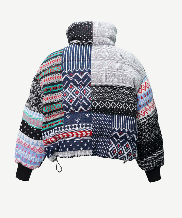 KNIT PATCHWORK JACQUARD SHORT DOWN 詳細画像 COLORFUL 7