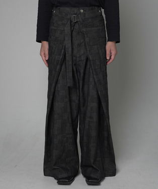 WRAP AZ DENIM WIDE PANTS