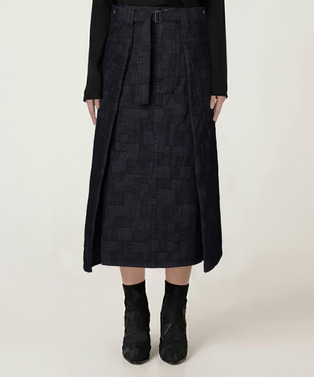 WRAP AZ DENIM SKIRT