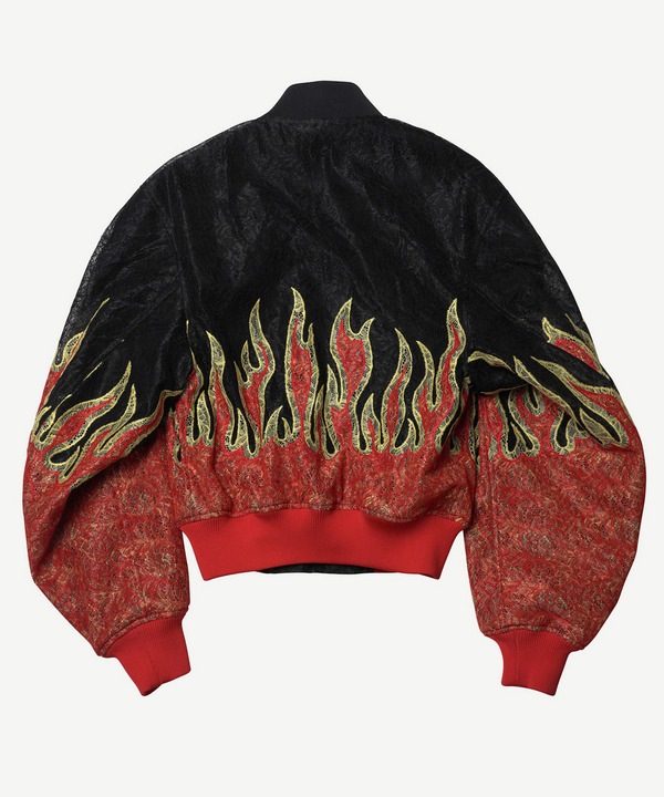 PATCHWORK FIRE LACE BOMBER BLOUSON 詳細画像 BLACK 2