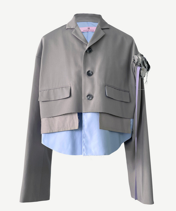 nori enomoto &times; anrealage homme SHORT LAYER TAILORED JACKET 詳細画像 GRAY 1