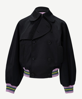 SHORT TRENCH RIB JACKET