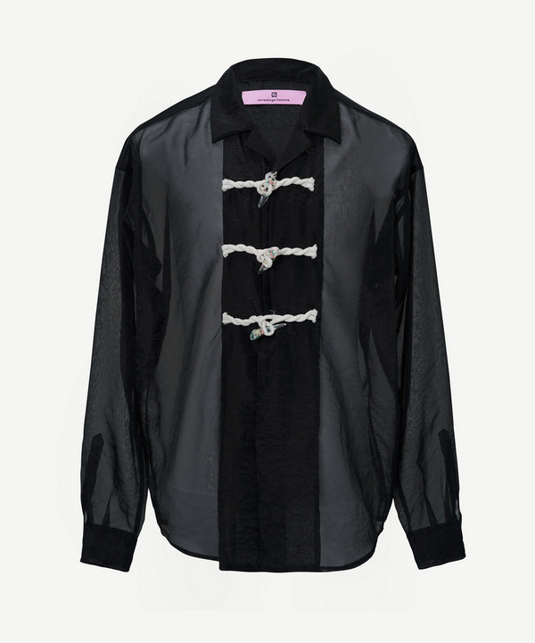 FLOWER TOGGLE ORGANDY SHIRTS 詳細画像 BLACK 1