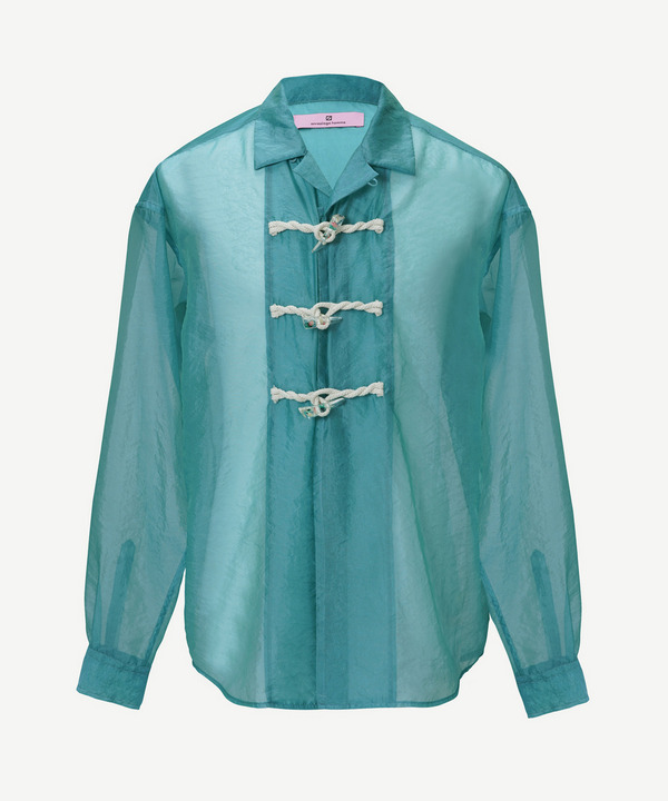 FLOWER TOGGLE ORGANDY SHIRTS 詳細画像 BLACK 5