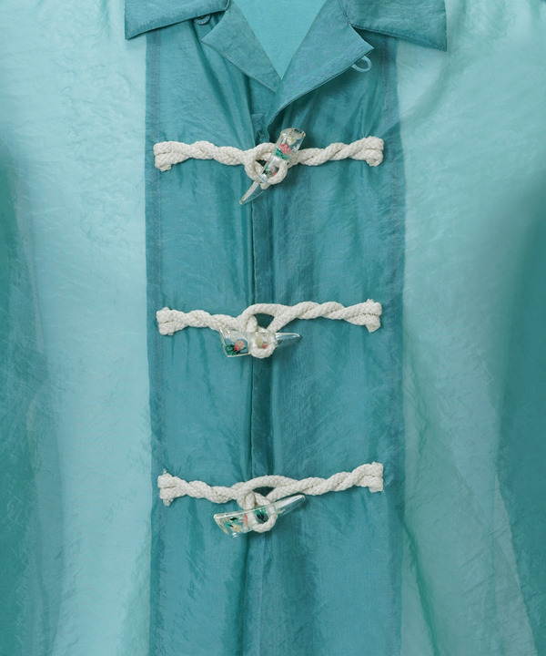 FLOWER TOGGLE ORGANDY SHIRTS 詳細画像 BLACK 6