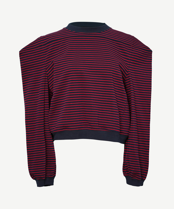 BOX LONG SLEEVE BORDER T-SHIRT 詳細画像 BLACK 4