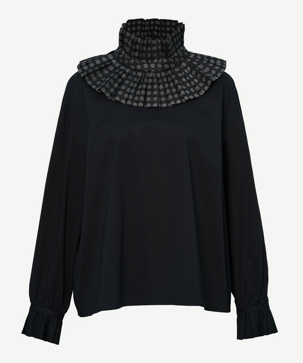RUFFLE COLLAR BLOUSE 詳細画像 BLACK 1