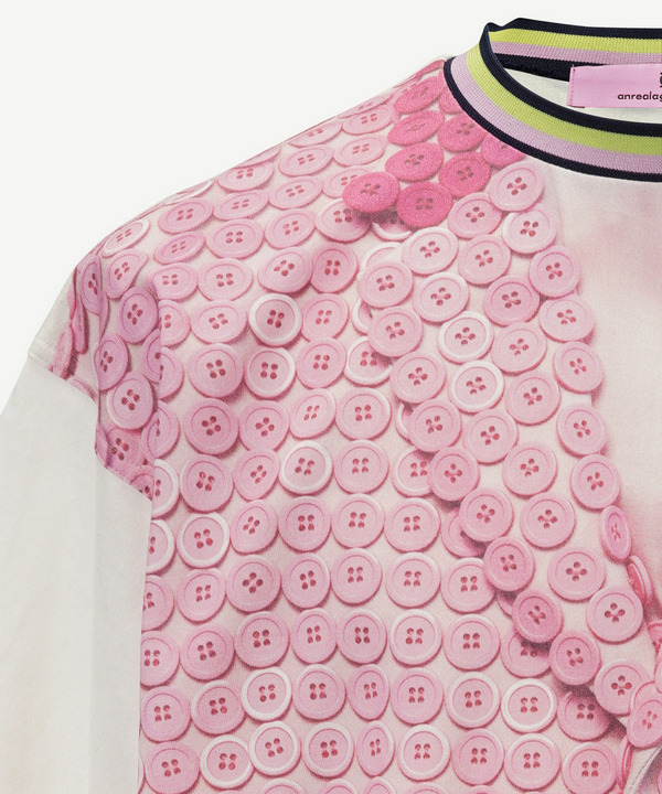 PHOTO GRAPHIC PINK BUTTON T-SHIRT 詳細画像 WHITE 4