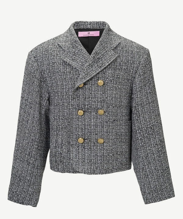 DOUBLE BUTTON TWEED JACKET 詳細画像 BLACK 2