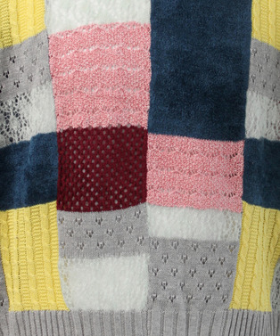 HARUKAHARU PATCHWORK CREW NECK KNIT 詳細画像
