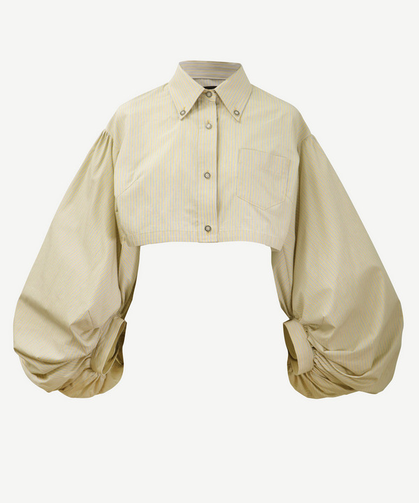 VOLUME POWER SLEEVE CROPPED SHIRT 詳細画像 SAXE 6