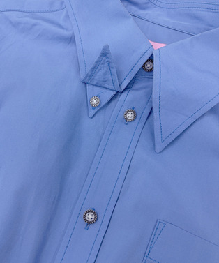 HOMME VOLUME POWER SLEEVE CROPPED SHIRT 詳細画像
