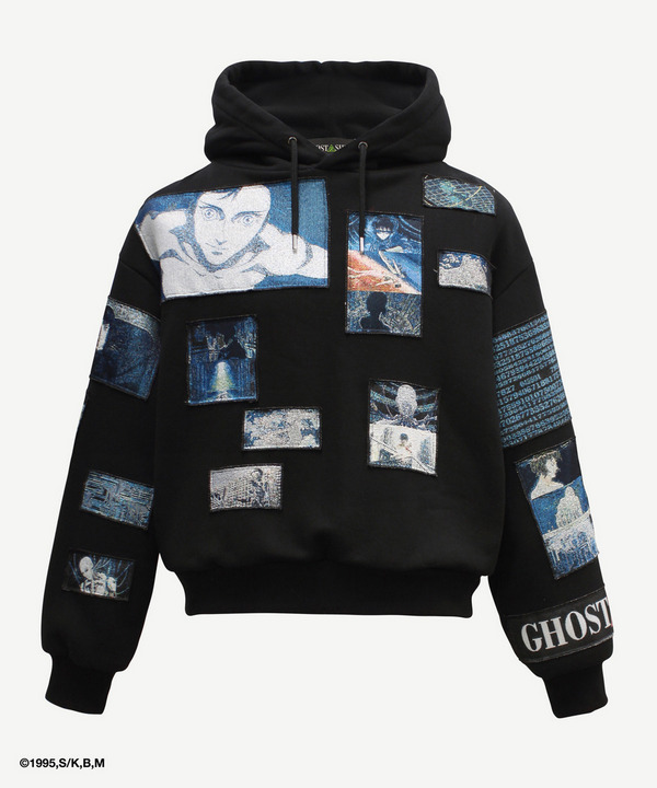 GITS SCENE PATCHWORK HOODIE 詳細画像 BLACK 1