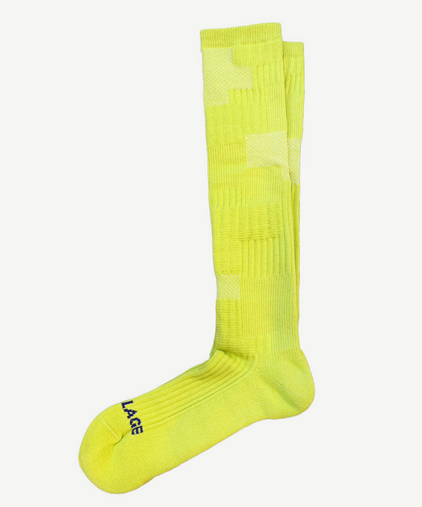 PATCHWORK JACQUARD LONG SOCKS 詳細画像 BLACK 5